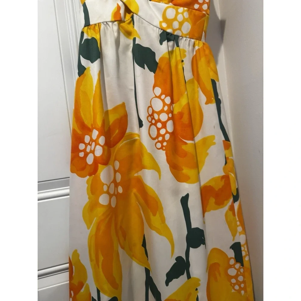 Vintage‎ Malia Honolulu Floral Maxi Dress Hawaiian Aloha Yellow Orange Sz S 70s - Picture 7 of 16